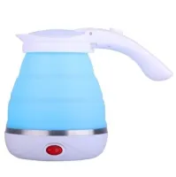 Electric Kettle Folding with Auto-off Electric Kettle 0.5 L, Travel Silicone Electric Kettle, Portable Electric Mini Kettle Blue