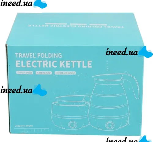 Electric Kettle Folding with Auto-off Electric Kettle 0.5 L, Travel Silicone Electric Kettle, Portable Electric Mini Kettle Blue