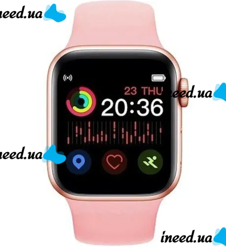 Wrist Smart Watch Smart Watch T500 Sports with Microphone Tonometer IP67 Aluminum 44mm Smart Watch with Fitness and Health Function Pink