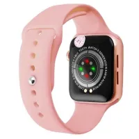 Wrist Smart Watch Smart Watch T500 Sports with Microphone Tonometer IP67 Aluminum 44mm Smart Watch with Fitness and Health Function Pink