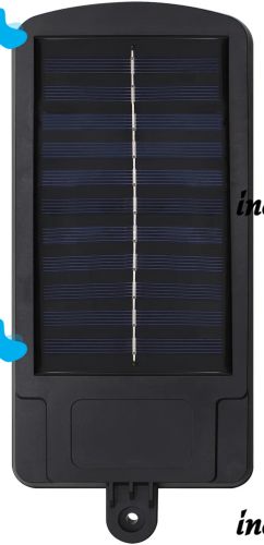 Solar Powered Street Lamp Solar Street Light BL BK-120-6COB Wall-mounted Rechargeable LED Flashlight with Remote Control and Motion Sensor on a pole