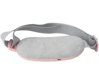 KKS MYQ-302 Wireless Massage Belt for Menstrual Pain Relief, Cordless Massager Warming Pad 3 Modes for Period Cramps Pink