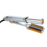 Профессиональные щипцы утюжок Instyler M-125 для укладки волос с вращающимся цилиндром, Плойка для завивки и выпрямления Инстайлер 45W Серебристый