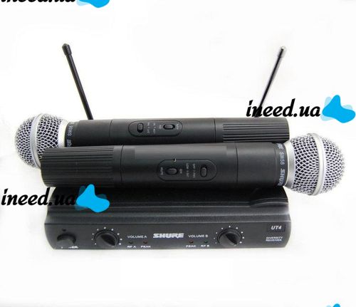 Бездротовий мікрофон SHURE UT4 / PGX-58 двухантенная база з 2-х бездротових мікрофонів UT-24 / SM58II