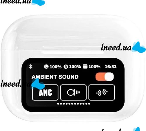 Беспроводные вакуумные наушники TWS AirPods A9 PRO 2 Bluetooth в кейсе с сенсорным дисплеем, Наушники-гарнитура вкладыши блютуз с шумоподавлением