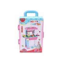 Детский развивающий игровой набор кухня Happy Chef 2в1, Большая детская кухня в чемодане на колесах 678-206A
