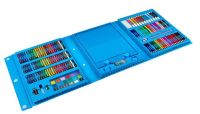 Children's Just Art drawing set for 208 items with an easel in a suitcase, an art set of paints for creativity in a Blue case