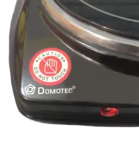 Электрическая настольная инфракрасная плита Domotec MS-5851 Ceramic на 1 конфорку, Керамическая электроплита 1200 Вт термостат на 5 положений Черная