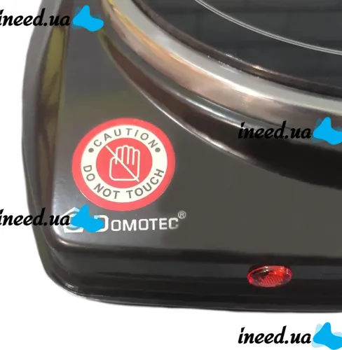 Электрическая настольная инфракрасная плита Domotec MS-5851 Ceramic на 1 конфорку, Керамическая электроплита 1200 Вт термостат на 5 положений Черная
