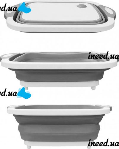Складная разделочная доска Chopping Board 4 в 1 для мытья и резки овощей с сливным отверстием миска Chopper