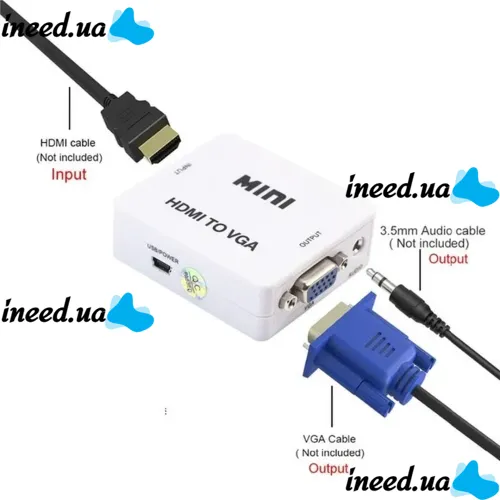 Конвертер с HDMI на VGA адаптер видео с аудио 1080P HDV-630 VGA-01