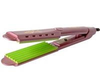Керамический утюжок гофре Gemei GM-2957 50W для выпрямления и укладки волос, Щипцы Выпрямитель с быстрым нагревом 4 температурных режима Розовый