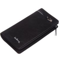 Мужской кожаный кошелек клатч Baellerry Italia Black B618 на молнии, Мужское портмоне на 21 отделение Черный