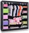 Folding fabric wardrobe HCX-153NT for 3 sections 130x45x170 cm Triple Frame for clothes Y-68150 Closet Organizer 68130