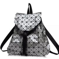 Спортивный женский геометрический рюкзак, Bao Bao Geometric Issey Miyake Silver Style, Маленький модный серебристый портфель Бао Бао из экокожи