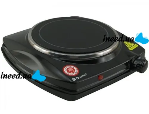 Электрическая настольная инфракрасная плита Domotec MS-5851 Ceramic на 1 конфорку, Керамическая электроплита 1200 Вт термостат на 5 положений Черная