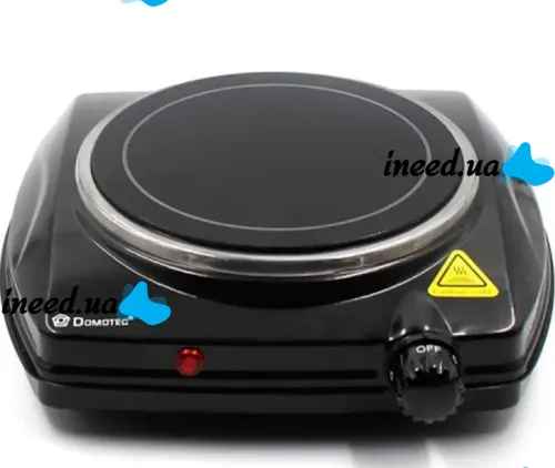 Электрическая настольная инфракрасная плита Domotec MS-5851 Ceramic на 1 конфорку, Керамическая электроплита 1200 Вт термостат на 5 положений Черная