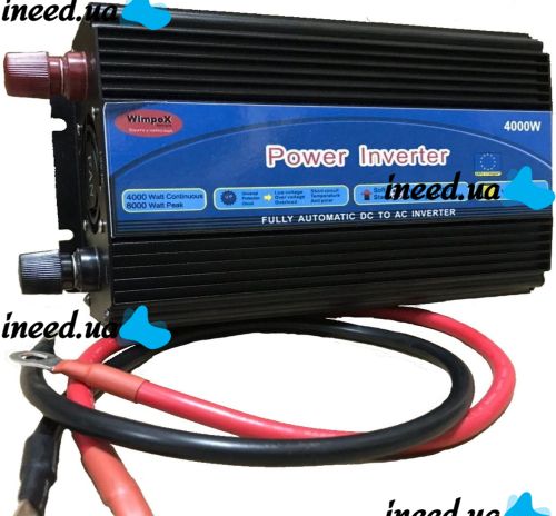 Автомобильный преобразователь напряжения Wimpex 12V-220V 4000W инвертор c Led дисплеем