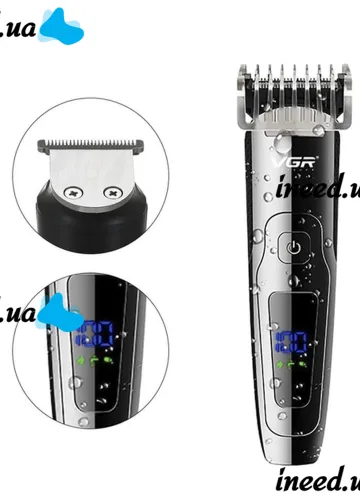 Беспроводная машинка для стрижки USB VGR V-072 с регулировочной насадкой VGR V-072, Водонепроницаемый аккумуляторный триммер бритва с LED дисплеем 5W