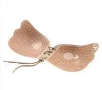 Силиконовый невидимый бюстгальтер Fly Bra Butterfly с эффектом Рush Up лифчик невидимка фиксация груди без бретелей, бежевый телесный черный флай бра