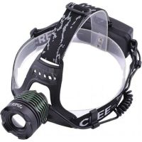 POLICE BL-2188B T6 50000W Headlamp with Zoom LED Waterproof Flashlight with Head Mount Battery Black