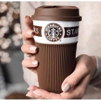 Чашка керамическая кружка StarBucks Brown коричневая стакан для кофе, чая, горячих напитков Star Bucks
