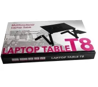 Складной столик трансформер для ноутбука Laptop Table T8 с USB-охлаждением и подставкой для мышки, Раскладной стол для ноутбуков с вентилятором