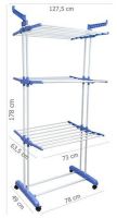 Folding Rack, Clothes Dryer, Linen 3 Tiers Garment Rack With Wheels K12-120 Metal So Convenient Dreamland