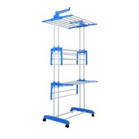Folding Rack, Clothes Dryer, Linen 3 Tiers Garment Rack With Wheels K12-120 Metal So Convenient Dreamland