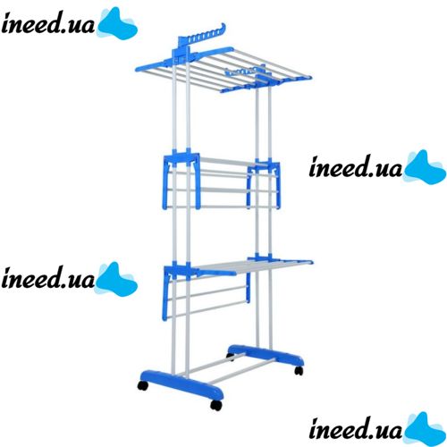 Folding Rack, Clothes Dryer, Linen 3 Tiers Garment Rack With Wheels K12-120 Metal So Convenient Dreamland