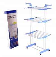 Folding Rack, Clothes Dryer, Linen 3 Tiers Garment Rack With Wheels K12-120 Metal So Convenient Dreamland