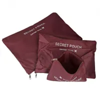 Набор дорожных сумок органайзеров Secret Pouch 6 штук Бордовые, чехлы мешки для хранения одежды в чемодане, водонепроницаемые для путешествий laundry