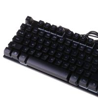 USB проводная геймерская компьютерная клавиатура Landslides KR-6300 с RGB Led подсветкой ATLANFA AT-6300, полноразмерная мембранная Черная