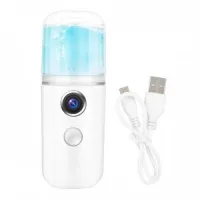 Ultrasonic Rechargeable Humidifier for Facial Skin Nano Mist Soraver with Backlight, Nano Sprayer with 30 ml Water Tank