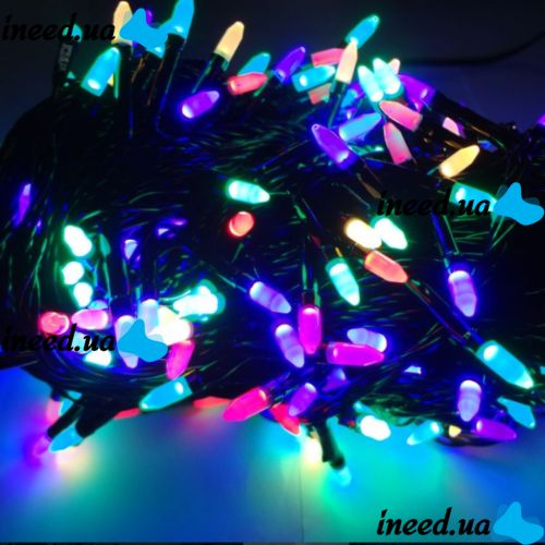 Внутренняя цветная гирлянда 7 м 100 диодов 2977 светодиодная гирлянда Xmas LED 100 M-4 RGB Мультицветная 7м