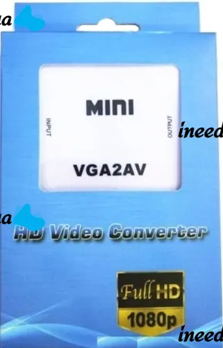 Конвертер переходник VGA на AV RCA тюльпан, Универсальный активный адаптер со звуком и внешним питанием VGA-AV Аудио 3.5 mm Converter Mini 1080P