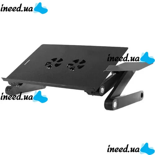 Складной столик трансформер для ноутбука Laptop Table T8 с USB-охлаждением и подставкой для мышки, Раскладной стол для ноутбуков с вентилятором