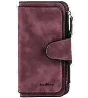 Женский замшевый кошелек Baellerry Forever N2345 Dark Red женское мини портмоне на 10 отделений для хранения купюр и мелочи Темно красный