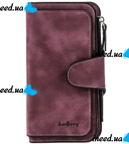 Женский замшевый кошелек Baellerry Forever N2345 Dark Red женское мини портмоне на 10 отделений для хранения купюр и мелочи Темно красный