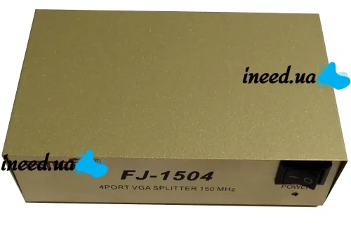 Сплиттер VGA KV-FJ1504A Splitter, Коммутатор 150MHz 4 Port Четыре порта с адаптером разветвитель VGA