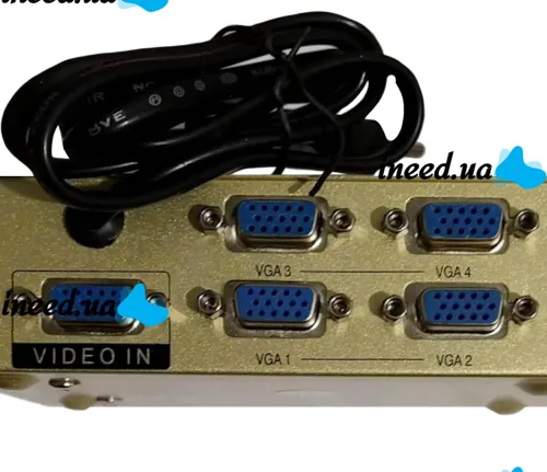 Сплиттер VGA KV-FJ1504A Splitter, Коммутатор 150MHz 4 Port Четыре порта с адаптером разветвитель VGA