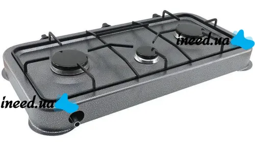 Domotec MS-6603 Table gas burner for 3 burners Portable three-burner gas stove Table cooking surface for bottled gas