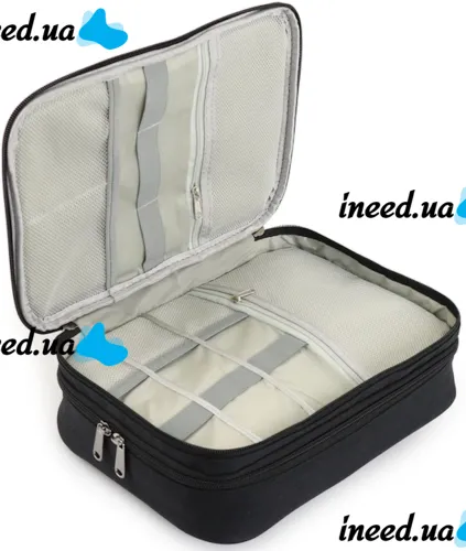 Дорожная сумка органайзер Travel Digital Bag для хранения кабелей, зарядок повербанка, Многофункциональный бокс для цифровых аксессуаров Черный