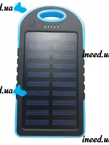 Портативное зарядное устройство Power Bank Solar Charger 50000 mAh c Led фонариком и карабином на солнечной батарее, внешний аккумулятор 2, павербанк