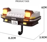 Настенный держатель органайзер для ключей в стиле Toyota Trueno AE86 с LED подсветкой фар, Настенная авто ключница с 1 крючком от батареек