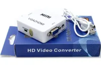 Конвертер переходник VGA на HDMI активный адаптер со звуком и внешним питанием VGA-HDMI Аудио вход 3.5 mm Converter Mini 1080P