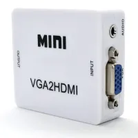 Конвертер переходник VGA на HDMI активный адаптер со звуком и внешним питанием VGA-HDMI Аудио вход 3.5 mm Converter Mini 1080P