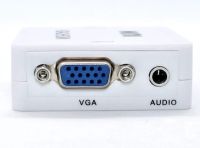 Конвертер переходник VGA на AV RCA тюльпан, Универсальный активный адаптер со звуком и внешним питанием VGA-AV Аудио 3.5 mm Converter Mini 1080P