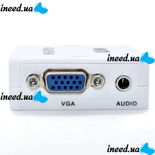 Конвертер переходник VGA на HDMI активный адаптер со звуком и внешним питанием VGA-HDMI Аудио вход 3.5 mm Converter Mini 1080P
