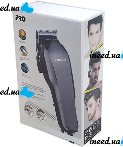 Профессиональная проводная машинка Mozer MZ-322 для стрижки волос с регулировкой длины лезвий и 4 насадками, Сетевая машинка триммер Мозер от сети